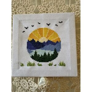 It's a Beautiful Morning…Handmade Cross Stitch Wall Art Sz 5x5
